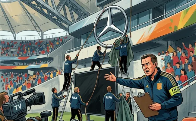 阿斯报：FIFA欲拆除世界杯球场奔驰标志未果 要求转播方规避拍摄